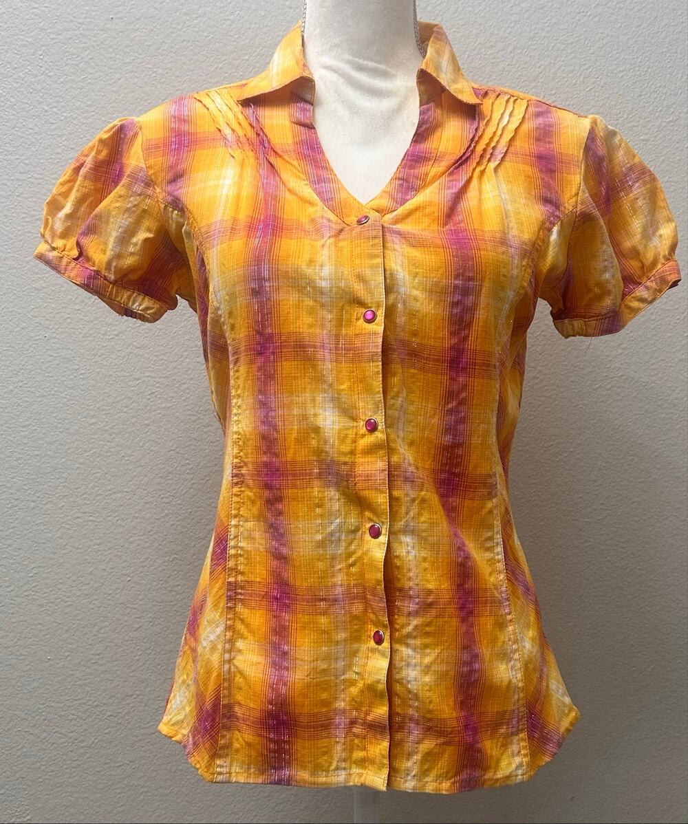 Panhandle Slim Small Vintage Inspired Western Plaid Pearl Snap Shirt NWT